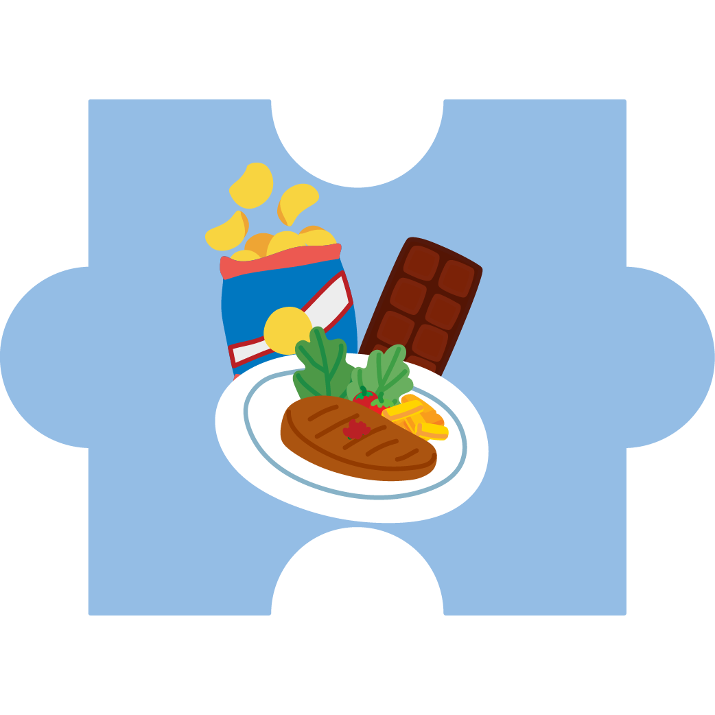 02 Puzzle Piece with a food design