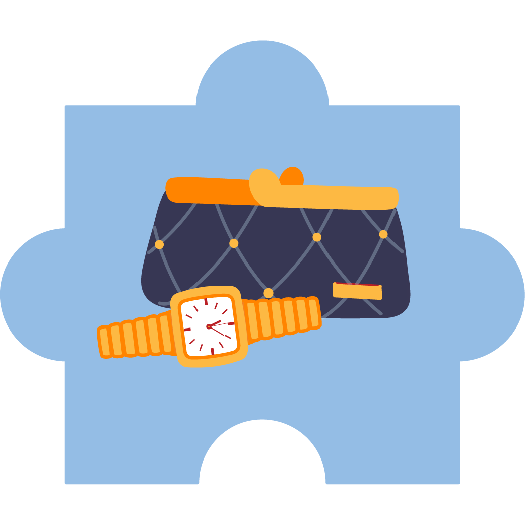 06 Puzzle Piece with a luxurious purse